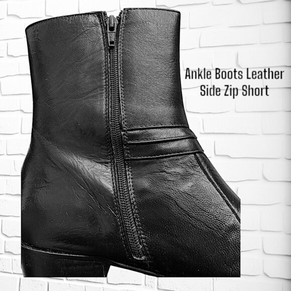 Stunning Men's Leather Short with Side Zip Ankle Boots - 10.5 - Picture 6 of 9